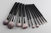 Meilleure vente 14 pièces noir professionnel végétalien cheveux ombre à paupières fond de teint ensemble de pinceaux de maquillage de luxe