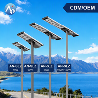 Lampadaire solaire extérieur haute puissance Anern, étanche IP66, en aluminium, 40W 60W 80W 100W 120W 150W