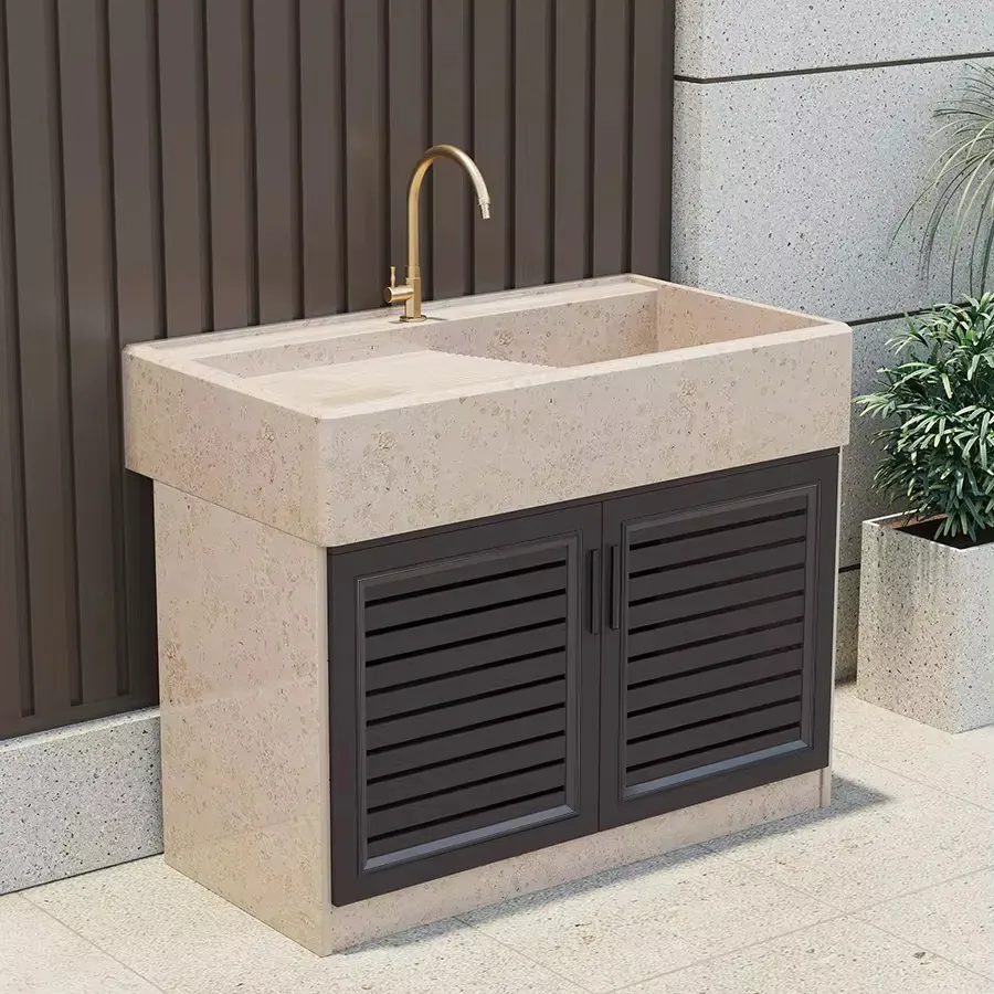 Laundry Cabinet Courtyard Furniture With Laundry Sink Household Stone Laundry Sink