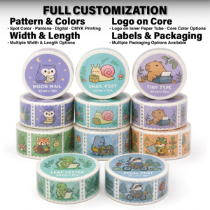Cinta Adhesiva Decorativa Washi con Estampado CMYK, Perforada y con Bordes Troquelados Personalizados, Reposicionable para Diarios, Álbumes <span class=keywords><strong>de</strong></span> Recortes y Manualidades en Papel - Product Image 2