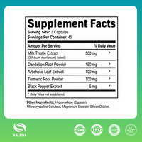 Capsules d'antioxydants hépatiques à base de plantes, sans OGM, sans gluten, complément quotidien pour la santé du foie et du corps entier, pour adultes
