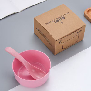 Juego de Tazón y Cuchara de Paja de Trigo, Ecológico, Irrompible, Libre de BPA, Colorido, para Niños, Alimentación de Bebés, Cocina, Hogar, Picnic - Product Image 6