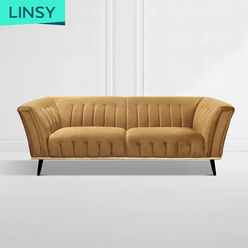 Linsy — ensemble de canapé modulaire de Style italien nordique et moderne, meubles en tissu incurvé Orange, Jym2183