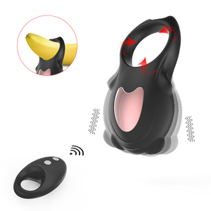 Aite Leuke Tepel Cock Ring Vibrator Sex Toy Vertraging Voortijdige Ejaculatie Penis Jelly Ringen Mannelijke Vibrerende Ring - Product Image 1