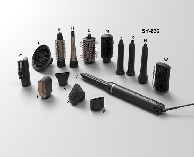 12 in 1 Salon Hot air Brush & Rotating Hair Dryer Brush air Styler with Auto-wrap Curlers Ionic Blow Dryer Straightener & Brush