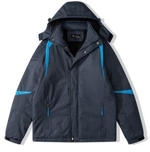 Soldes Exceptionnelles : Blouson Décontracté Homme à Capuche Couleur Unie, Manteau Hiver Épais et Chaud avec Design <span class=keywords><strong>Patchwork</strong></span> Streetwear - Product Image 3