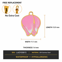Vente en gros de breloques en émail plaqué or 18 carats en acier inoxydable 304 pour la fabrication de bijoux
