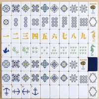 Ensemble de Mahjong Américain de Luxe Ocean Mist Glacier, 160 Tuiles en Acrylique Givré à Texture Naturelle, Jeu de Table pour 4 Joueurs, Vente en Gros, Cadeau