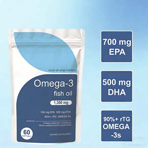 Cápsulas de Gel Suave de Aceite de Pescado Natural de Grado Alimenticio OEM, Suplementos de Omega-3 con EPA y DHA, 60 Cápsulas Veganas para Apoyar la Salud de las Articulaciones y el Corazón en Adultos - Product Image 2