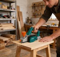 Cepilladora Eléctrica Portátil Power Action para Madera, Máquina de Cepillado para Trabajos de Carpintería, Bricolaje y Uso Industrial