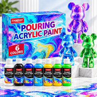 Kit DIY Ours Violent Fluide – Ensemble de Peinture Acrylique pour Coulée de Résine – Jouet d'Art Fluide pour Décoration Faite Main 60ml