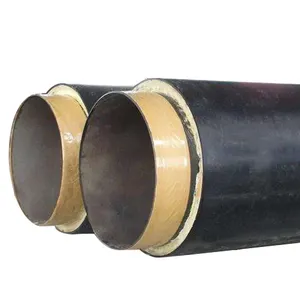 Aislamiento térmico de espuma de poliuretano HDPE tubo de acero soldado con sierra ERW enterrado directo para tubería