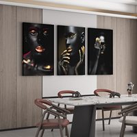 Mur Chambre Décor Encadré Noir Femme Fille Affiche Peinture Art Américain Africain Toile Peinture