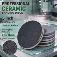 Disque de ponçage pour verre de construction 5 pouces 125mm P1000-P1500 Surface lisse Faible poussière Performance stable Fixation auto-agrippante