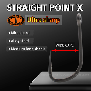 Hameçon de pêche à la carpe STRAIGHT <span class=keywords><strong>POINT</strong></span> X en acier allié avec revêtement PTFE Super Slide Bard - Product Image 1