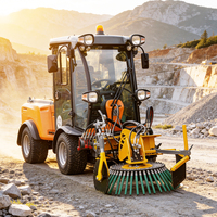 Balayeuse hydraulique pour chargeuse compacte à livraison rapide – Brosse rotative pour le nettoyage des routes et des herbes