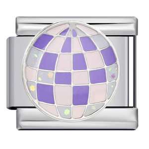 Accesorios DIY: Charm Modular Italiano Elástico Hecho a Mano con Elementos de Ensueño Púrpura, de Acero Inoxidable con Baño de Oro Rosa y Zirconia, de Moda - Product Image 5