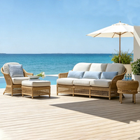 Ensembles de meubles de jardin en rotin, ensembles de balcon en bambou, tables et chaises de restaurant, canapé lounge, canapé d'extérieur en osier pour piscine