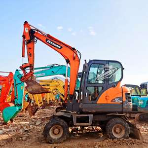 Excavadora Original Doosan DX60W-9, Excavadora de Ruedas de 6 Toneladas, Mini Excavadora Hidráulica de Orugas Usada, Maquinaria de Construcción en Stock - Product Image 6