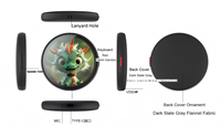 Module LCD TFT circulaire de 2,1 pouces, écran incurvé 3D, appareil portable intelligent - Ornement de cordon de cou avec fonction de compagnon IA