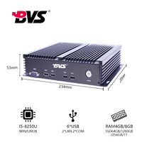 Mini PC Industrial Delgado Sin Ventilador Que Ahorra Espacio i3/i5/i7 8GB+128GB 4 USB HD+VGA DC 12V para Adquisición de Datos IoT