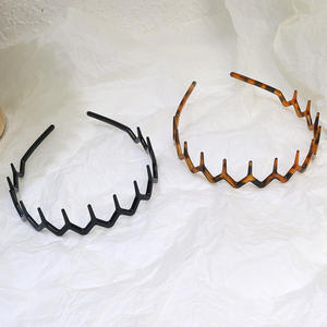 Vente en gros de peignes à cheveux bandeaux en plastique noir unisexe bandeaux à dents antidérapants pour femmes hommes filles - Product Image 3