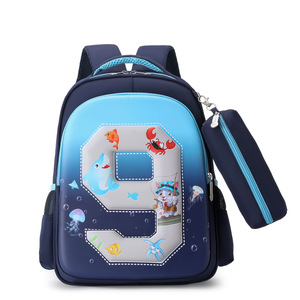 Kỹ thuật số trẻ em schoolbag 3D vỏ cứng xả nước học sinh tiểu học Túi ba lô - Product Image 4