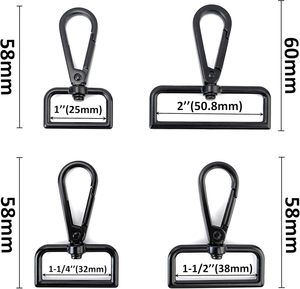 Pcs D Ring Swivel Lobster Claw Clasps Push Gate Snap <b>Hooks</b> Trigger <b>Clips</b> For Purse Keychain Strap Making - Product Image 2