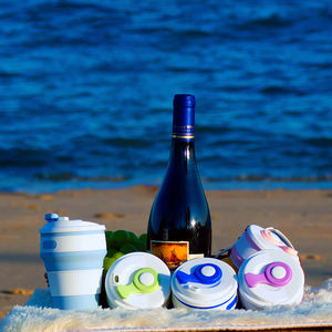 Taza de Viaje de Silicona Libre de BPA, Plegable, 350 ml, Tapa de Empuje y Tracción, Apta para Lavavajillas y Microondas, Taza de Café Unisex - Product Image 5