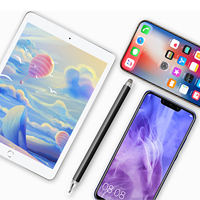 COTECi-Stylet universel à double tête compatible avec les téléphones mobiles et les tablettes, compatible avec iPad Android
