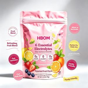 Bebida Electrolítica en Polvo para Adultos OEM, 20 Paquetes en un Paquete Mixto, Contiene 6 Electrolitos Esenciales, Sin Azúcar, Grado Alimenticio - Product Image 2