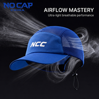 Casquette de camping Nocapchina personnalisée à 5 panneaux, décontractée, réfléchissante, à visière plate, avec cordon élastique, légère, pour activités de plein air, pour hommes et femmes
