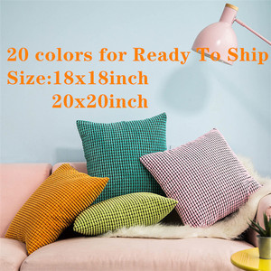 20x20 Inch Decorative <strong>Euro</strong> <strong>Pillow</strong> Covers Corn Striped, Soft Corduroy Cushion Case/Home Decor for Couch - Product Image 2