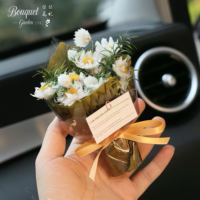 Dekorasi Lubang Udara Mobil Hari Valentine/Hari Ibu, Buket Mini Kecil Rumput Pampas Kering Alami Ramah Lingkungan untuk Pernikahan