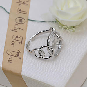 Bague ouverte en argent S925 pour femme, rétro, réglable, 7-8 perles, accessoires de bricolage, 2844, support vide, bague rétro pour le doigt - Product Image 4