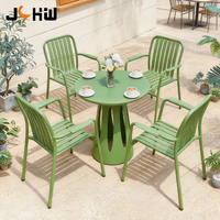 Meubles de jardin modernes, colorés, pour terrasse, cour, hôtel, restaurant, café, ensemble de table à manger d'extérieur, chaises de jardin en aluminium