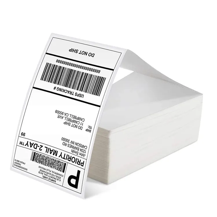 4" X 6"x500/stack White Direct Thermal Address Shipping Label Thermal Printer Waybill Adhesive Paper 4x6 500 Labels Roll