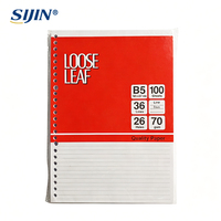 Papel de Hojas Sueltas B5 de Malasia, 26 Orificios, 70 g/m², Papel de Recambio Rayado, 100 Hojas para Carpeta, Cuaderno, Material Escolar