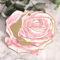 Menú de cena acrílico con espejo dorado de lujo para bodas Menú floral Rosa personalizado para cualquier evento o fiesta