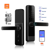 Serrure de porte intelligente en aluminium TYSH avec application Tuya et déverrouillage par empreinte digitale, mot de passe, carte-clé Wi-Fi pour la sécurité des appartements/chambres