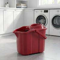 Secchio per Pulizie Domestiche con Ruote, in Plastica PP Ecologica, Capacità 30L, per Forniture all'Ingrosso