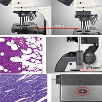 OPTO-EDU A12.1093-L Semi-Auto Trinocular Laboratory Biological Microscope for Research High Quality Scientific Microscope