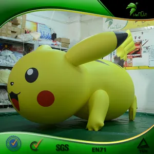 Hongyi brinquedos infláveis amarelo pikachu, inflável famoso filme pokemon