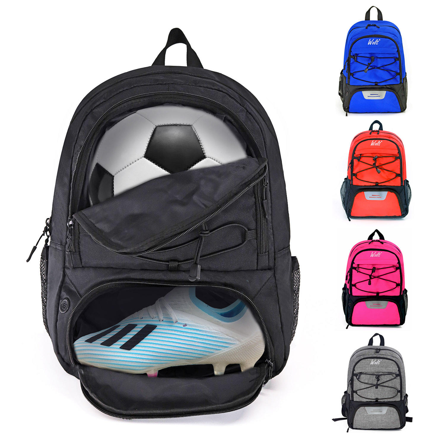 Borsa da calcio giovanile zaino da calcio per basket pallavolo calcio sport  include scomparto per scarpe