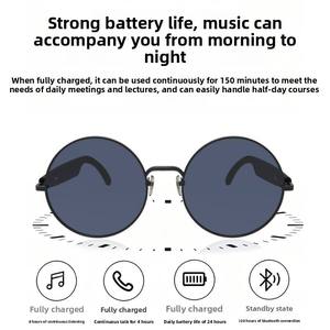 Nuevas Gafas Inteligentes con IA, Conexión Bluetooth, Unisex, para Uso en Exteriores, Montura Ovalada Retro, Gafas de Sol de Lujo, Control de Fotos del Teléfono, Control por <span class=keywords><strong>Voz</strong></span> - Product Image 2