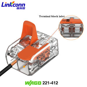 Connecteurs de câblage électriques allemands d'origine Wg 221-412 221-413 221-415 221-2411, écrous à levier, connecteur de fil conducteur - Product Image 1