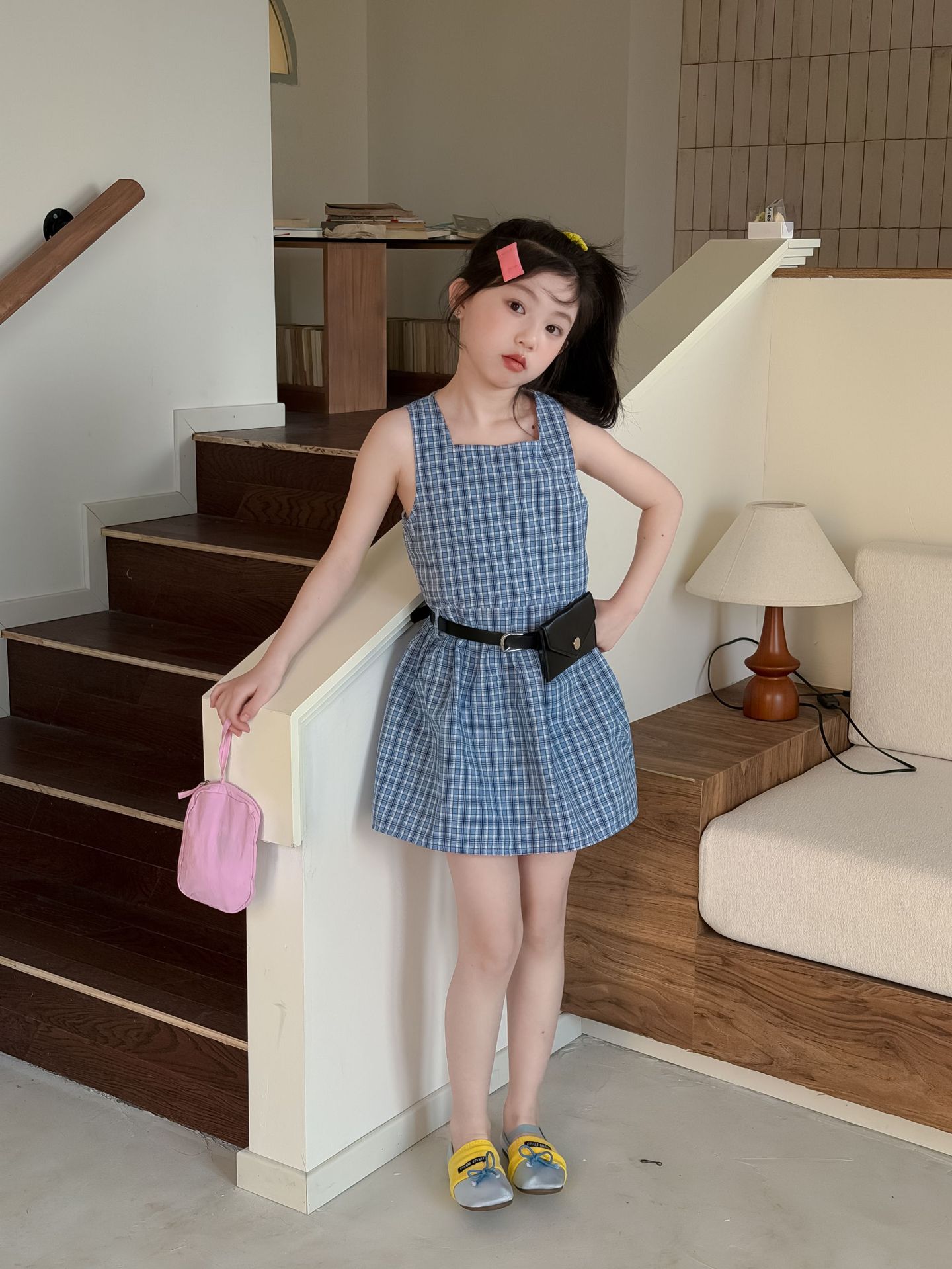 blue plaid jumper dress Light Blue Striped Button Down Maternity Maxi Dress main image 1