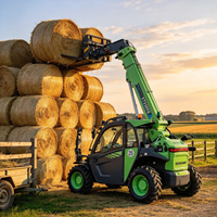 Chariot télescopique multifonctionnel tout-terrain compact avec fourche à palettes pour la construction, l'agriculture et la ferme