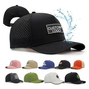 HS41 PVC Logo Custom Hydro Waterproof Performance Snapback Hat Floating Baseball Cap Hats With Custom Logo