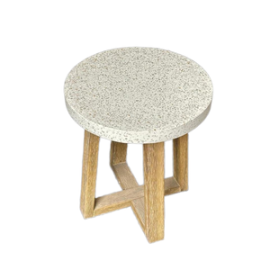 Table d'appoint écologique sur mesure Plateau en béton robuste Pieds en bois d'acacia Table d'appoint élégante Tabouret en béton du Vietnam - Product Image 2